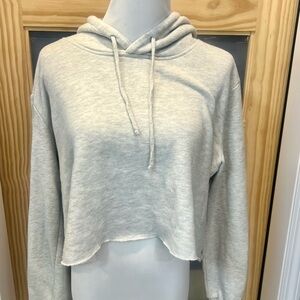 Gray Cropped Hoodie